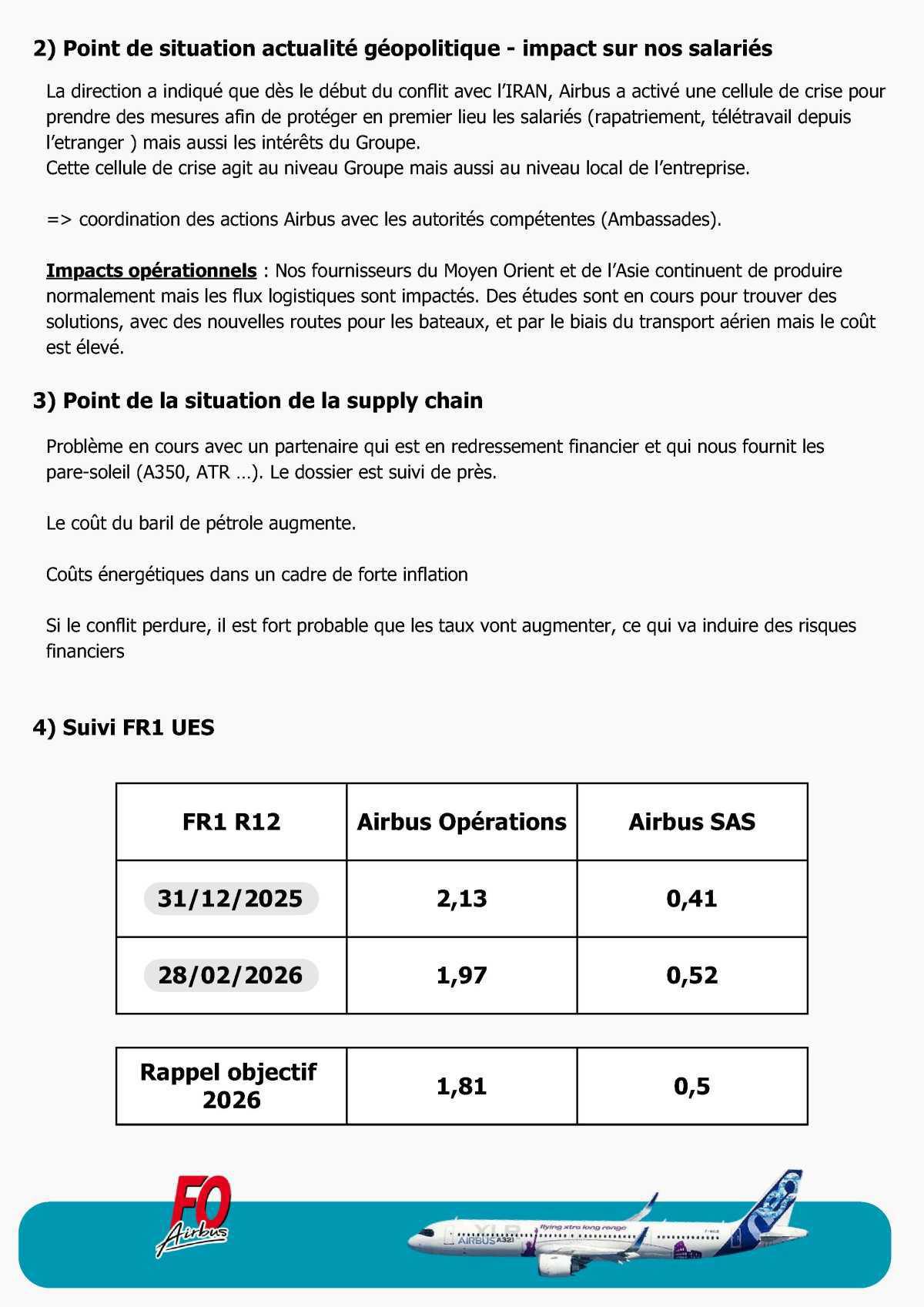 Compte rendu du CSE-C Extraordinaire Airbus Commercial Aircraft du 23 Mars 2026 et du CSE-E du 27 Mars 2026