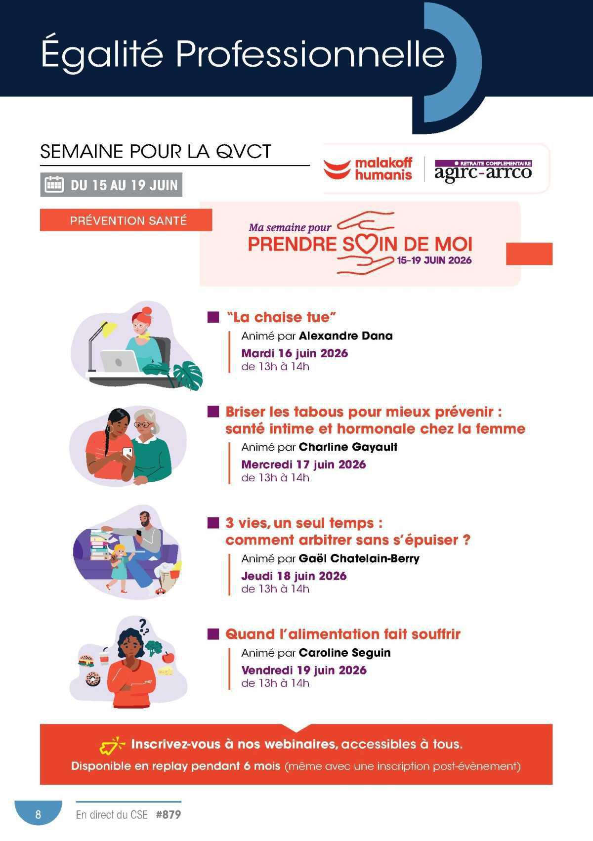 Commission Egalité Professionnelle: Semaine pour la QVCT
