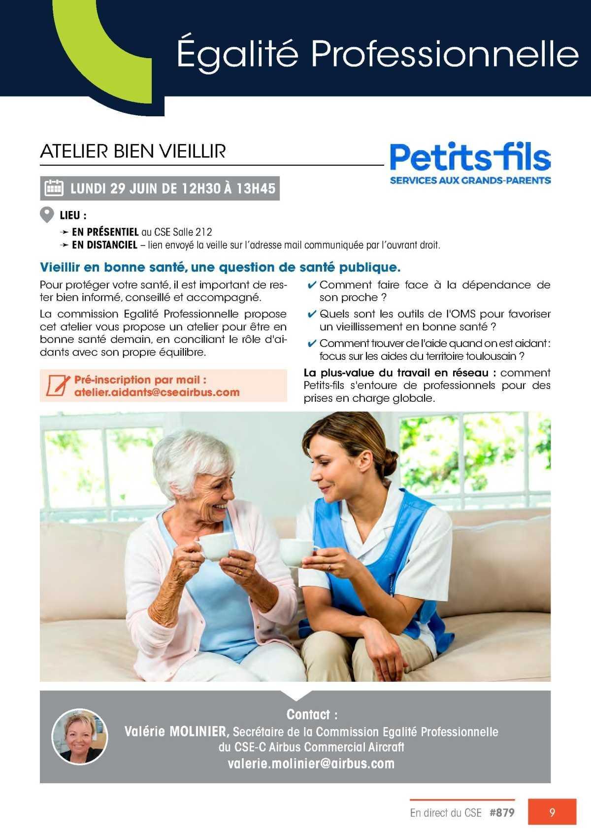 Commission Egalité Professionnelle: Atelier bien vieillir
