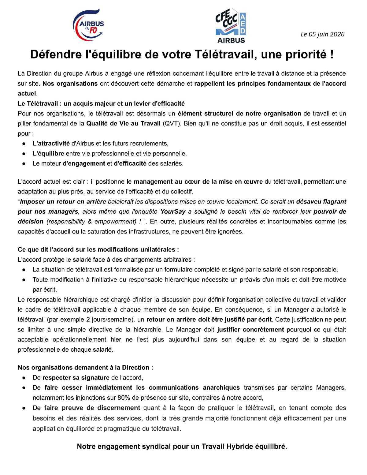Défendre l'équilibre de votre Télétravail, une priorité ! Défendre l'équilibre de votre Télétravail, une priorité !