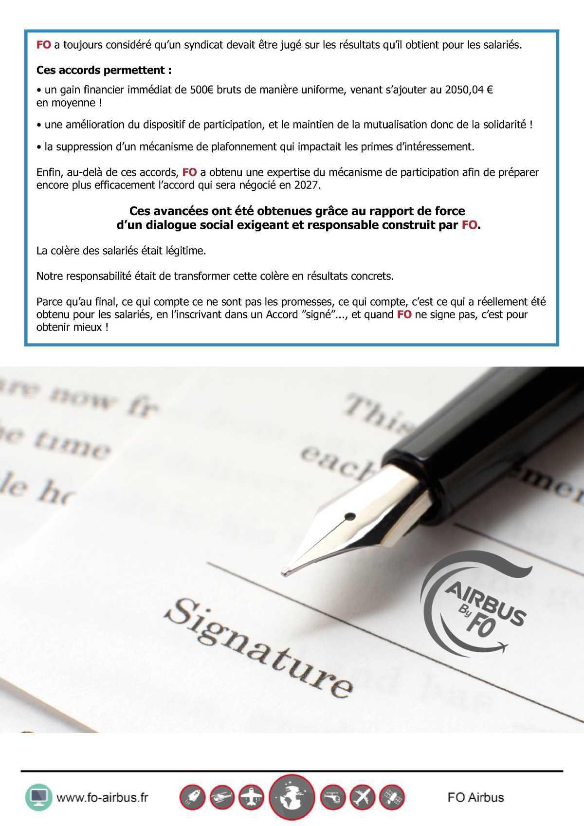 Accords Participation: FO signe les 3 accords