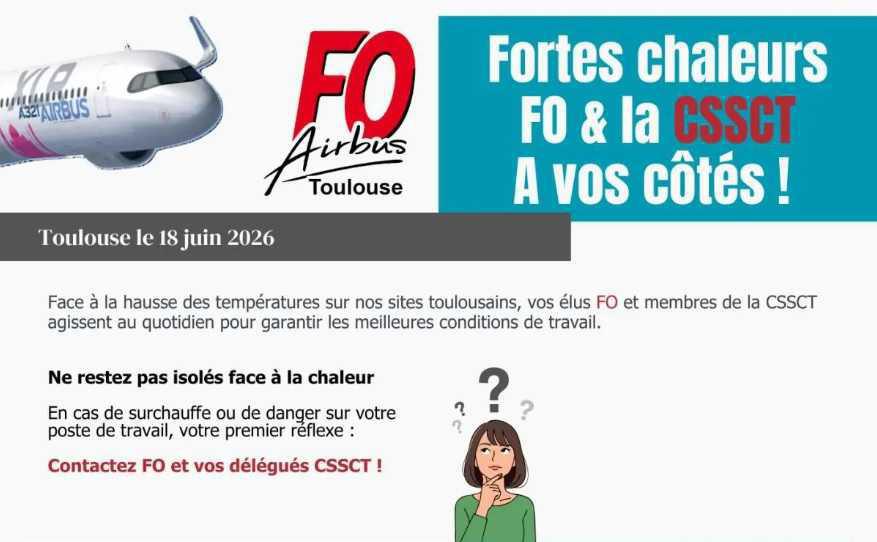 Fortes chaleurs FO & la CSSCT A vos côtés ! 