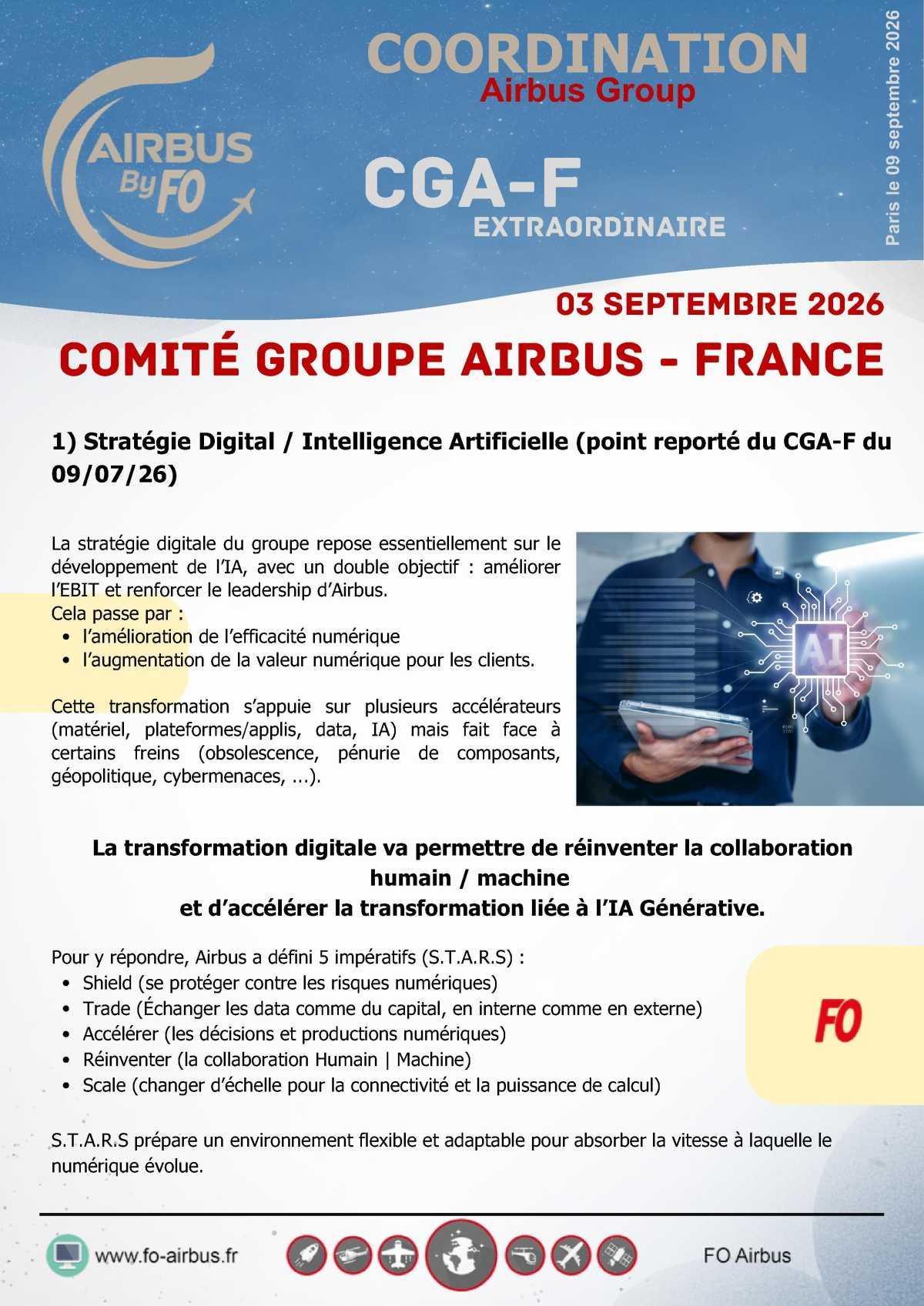 Compte rendu du CGA-F du 3 septembre 2026
