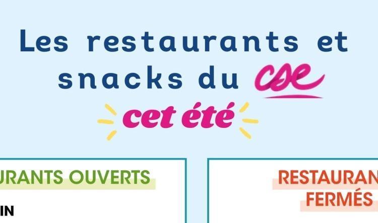 Fermetures estivales : Quels restaurants & snacks restent ouverts du 27 au 31 juillet ?