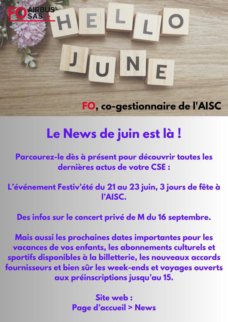 Hebdo « inFO AISC/AISA » – Semaine 22, juin 2023.