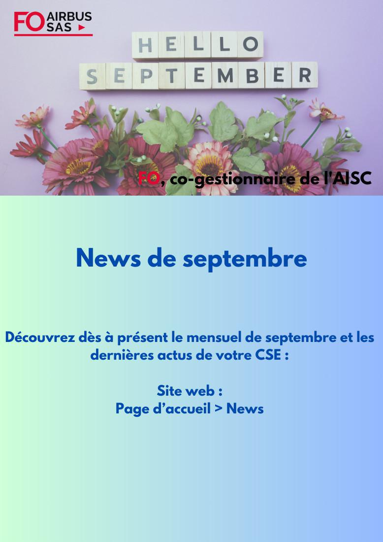 Hebdo « inFO AISC/AISA » – Semaine 36, septembre 2023.