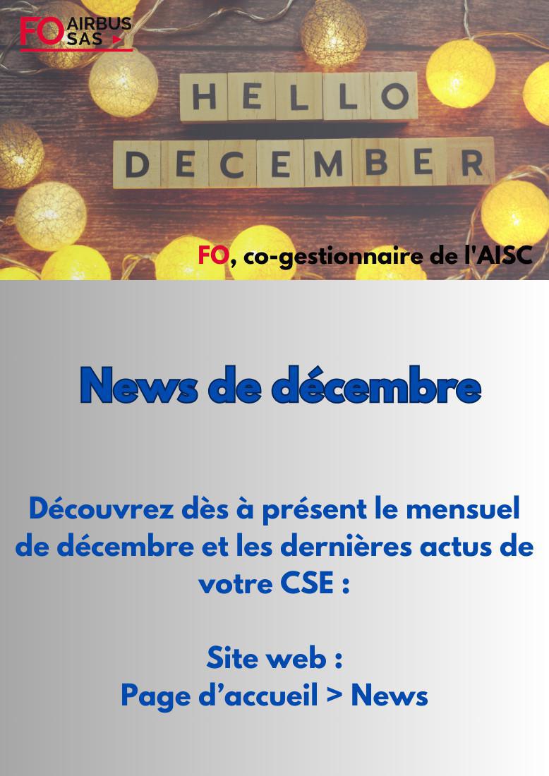 Hebdo « inFO AISC/AISA » – Semaine 48, décembre 2023.