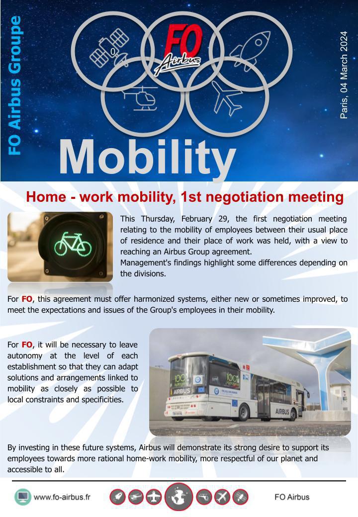 Home – work mobility, 1st negotiation meeting