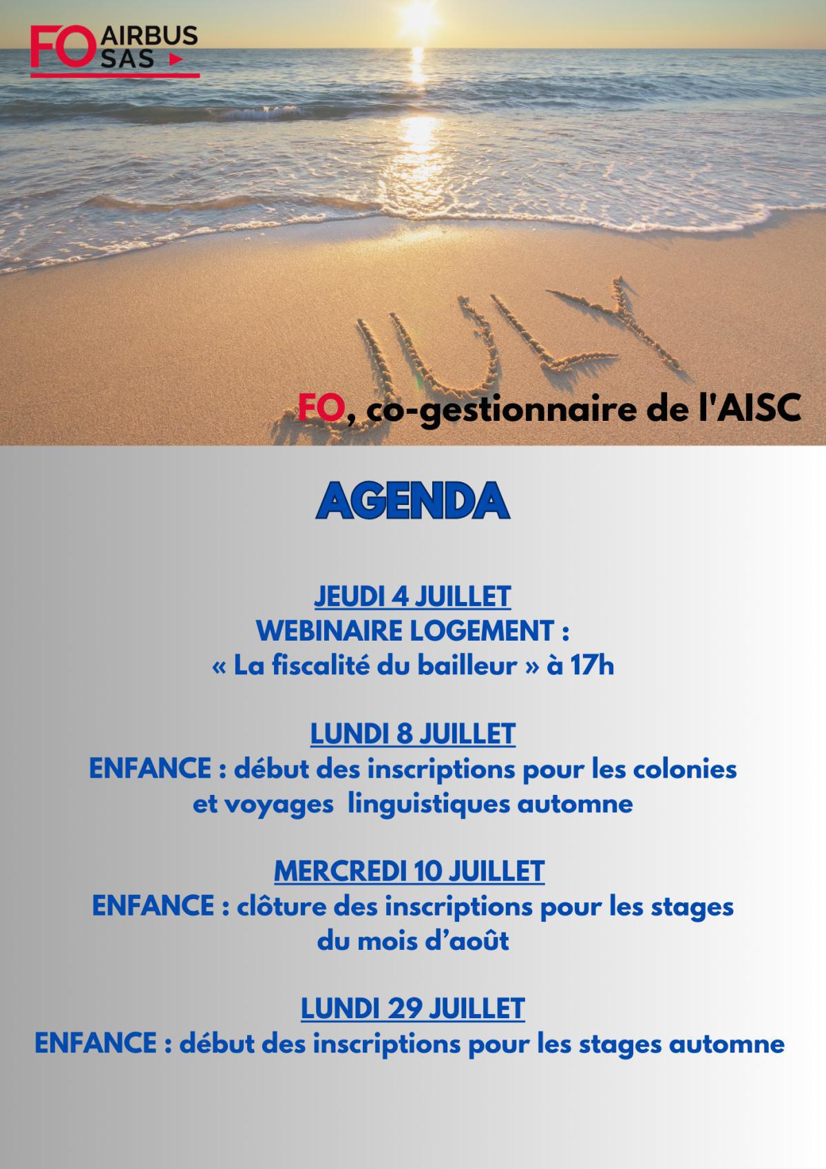 Hebdo « inFO AISC/AISA » – Semaine 27, juillet/août 2024.