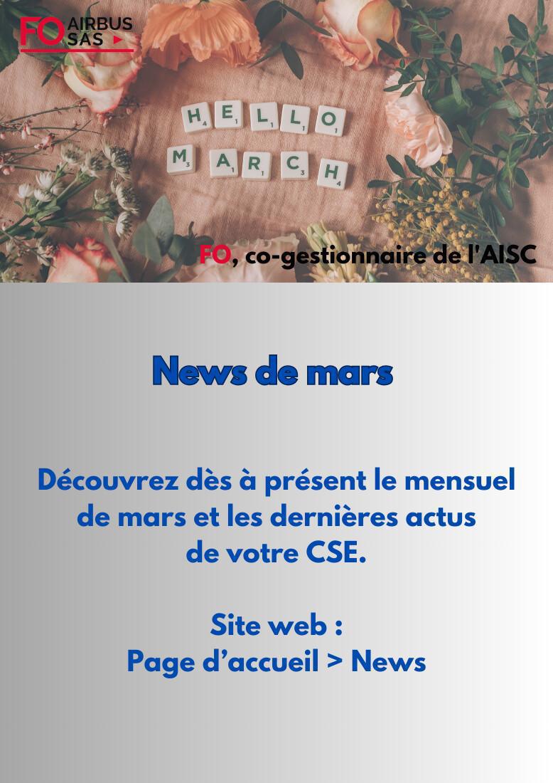 Hebdo « inFO AISC/AISA » – Semaine 10, mars 2025.