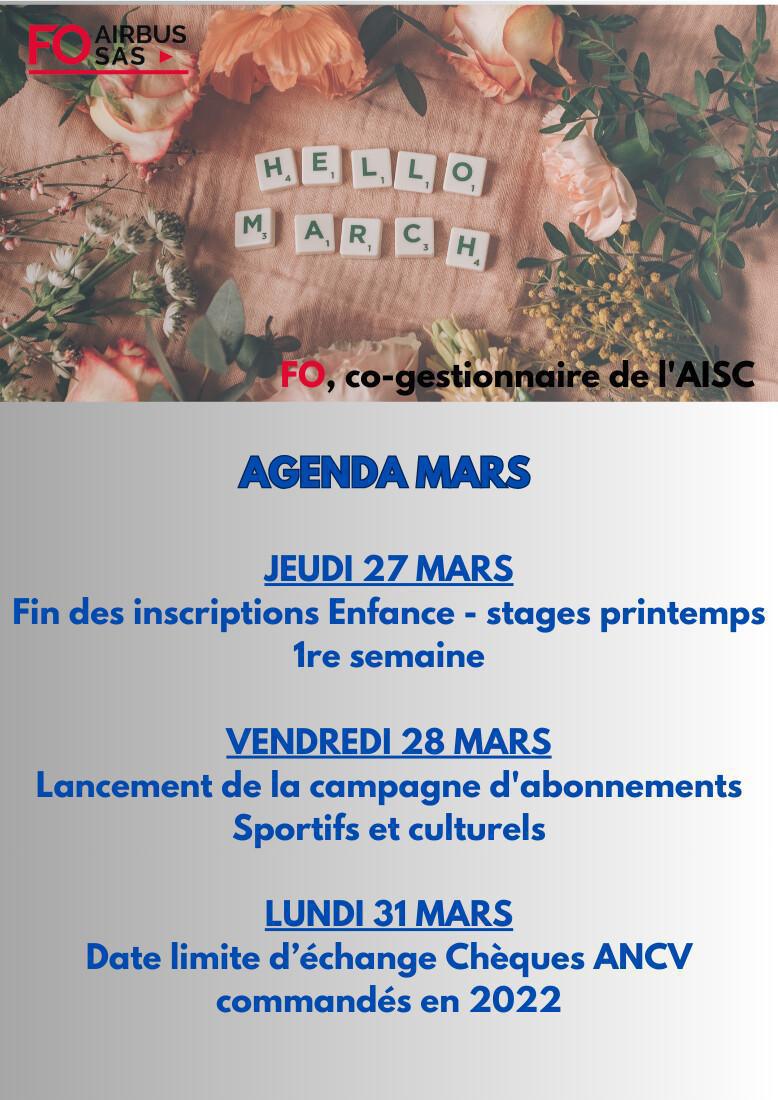 Hebdo « inFO AISC/AISA » – Semaine 10, mars 2025.