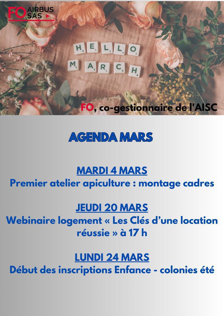 Hebdo « inFO AISC/AISA » – Semaine 10, mars 2025.