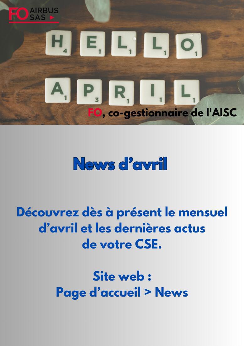 Hebdo « inFO AISC/AISA » – Semaine 14, avril 2025.