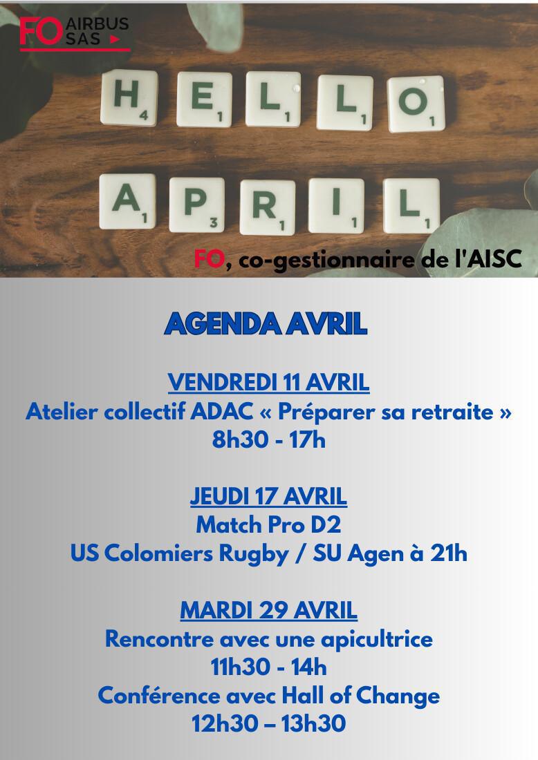 Hebdo « inFO AISC/AISA » – Semaine 14, avril 2025.