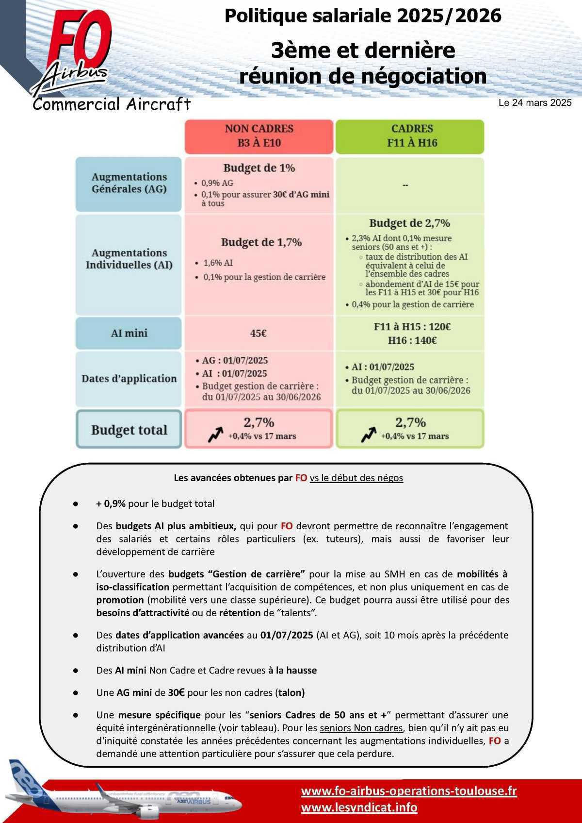 Politique salariale 2025/2026 : 3è et dernière réunion