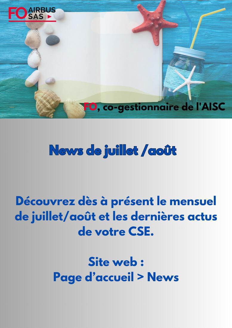 Hebdo « inFO AISC/AISA » – Semaine 27, juillet/août 2025.