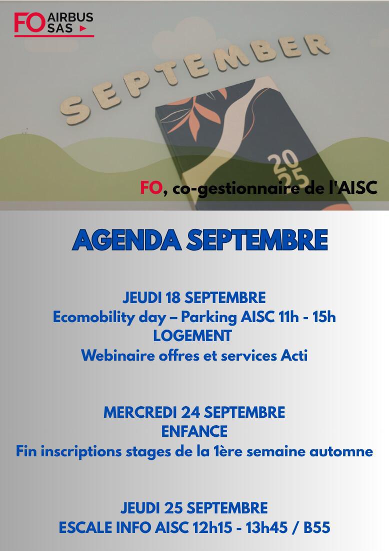 Hebdo « inFO AISC/AISA » – Semaine 36, septembre 2025.