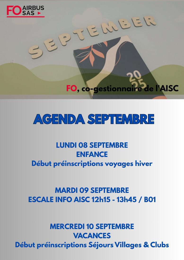 Hebdo « inFO AISC/AISA » – Semaine 36, septembre 2025.