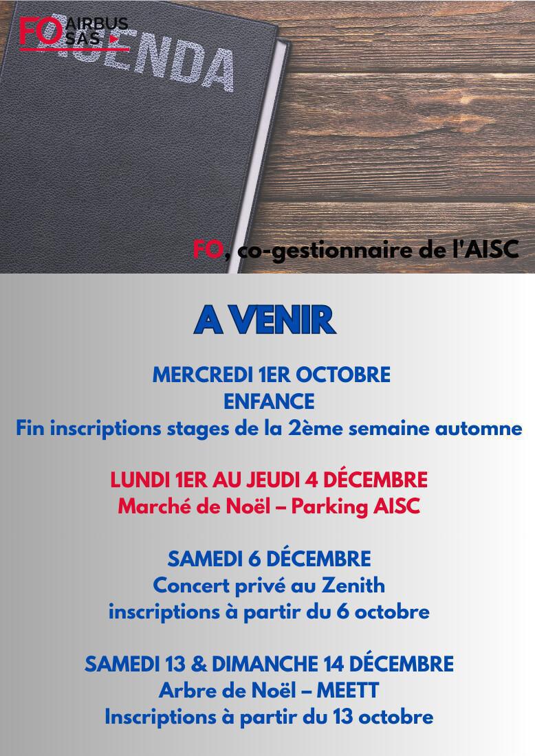 Hebdo « inFO AISC/AISA » – Semaine 36, septembre 2025.