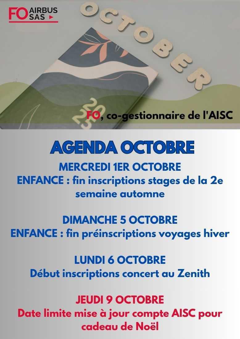 Hebdo « inFO AISC/AISA » – Semaine 40, octobre 2025.