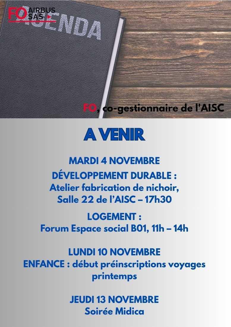 Hebdo « inFO AISC/AISA » – Semaine 40, octobre 2025.