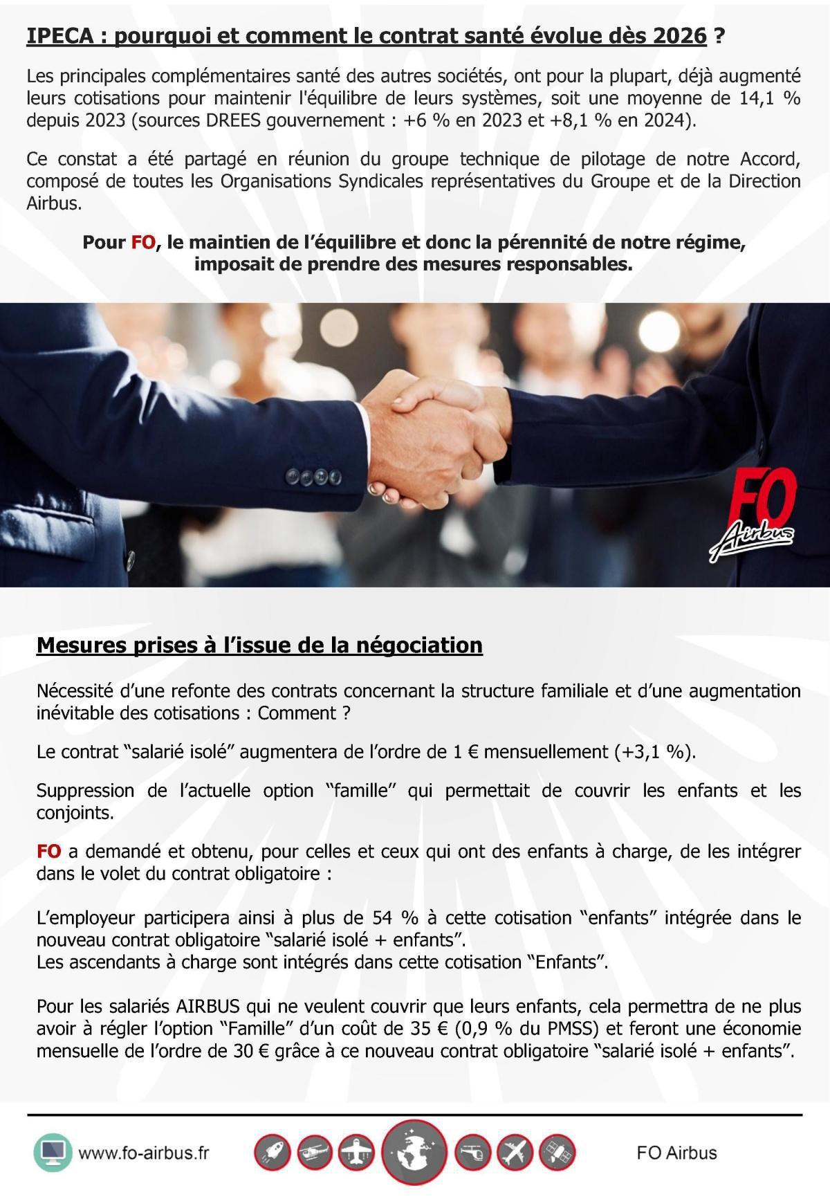 IPECA : avenant au contrat santé/prévoyance Airbus