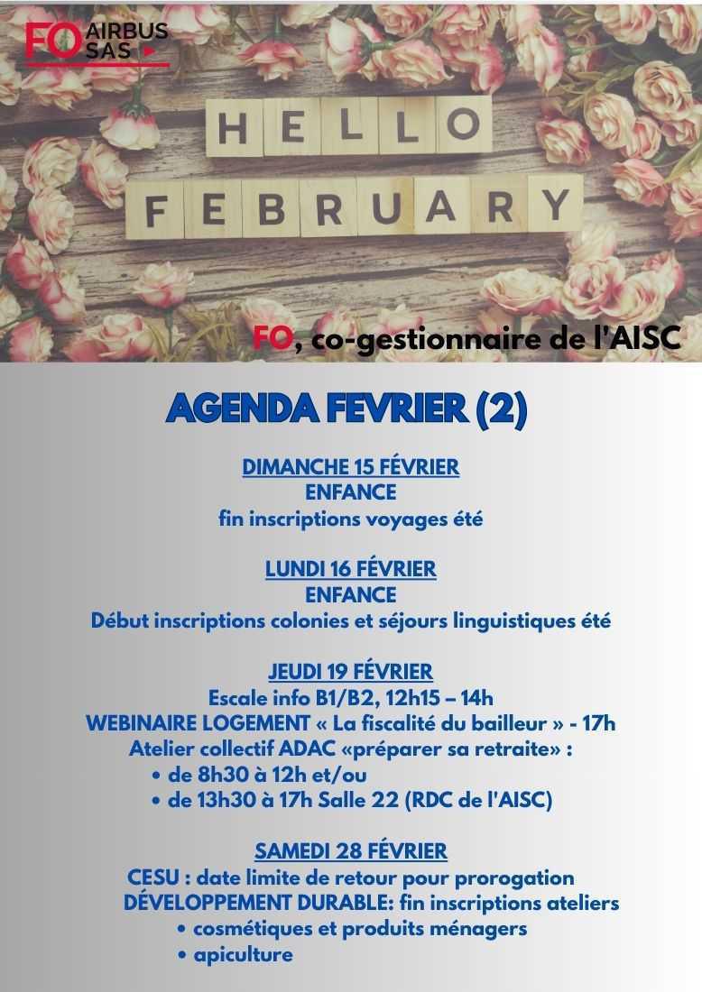 Hebdo « inFO AISC/AISA » – Semaine 06, février 2026.