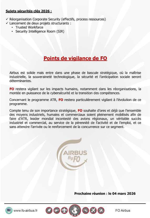 Comité de Groupe Airbus en France (CGAF) du 28/01/2026