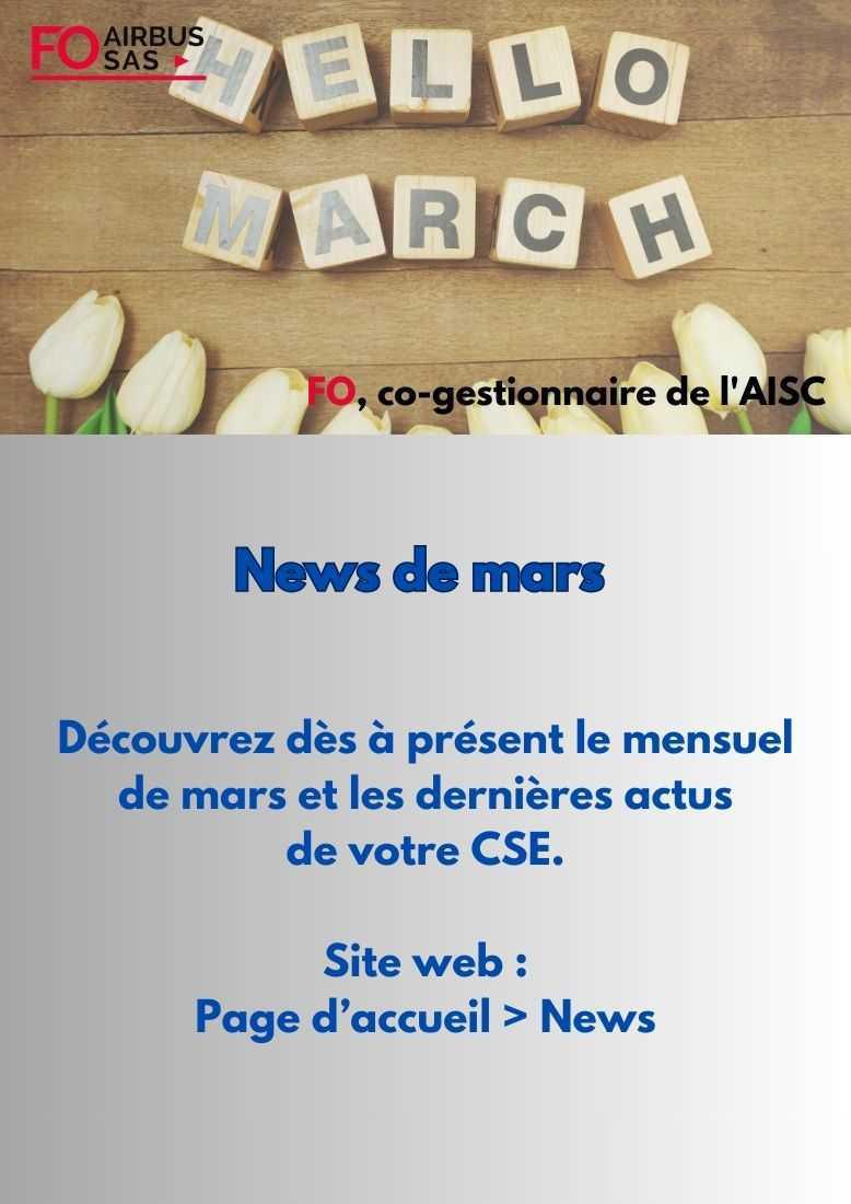 Hebdo « inFO AISC/AISA » – Semaine 10, mars 2026.