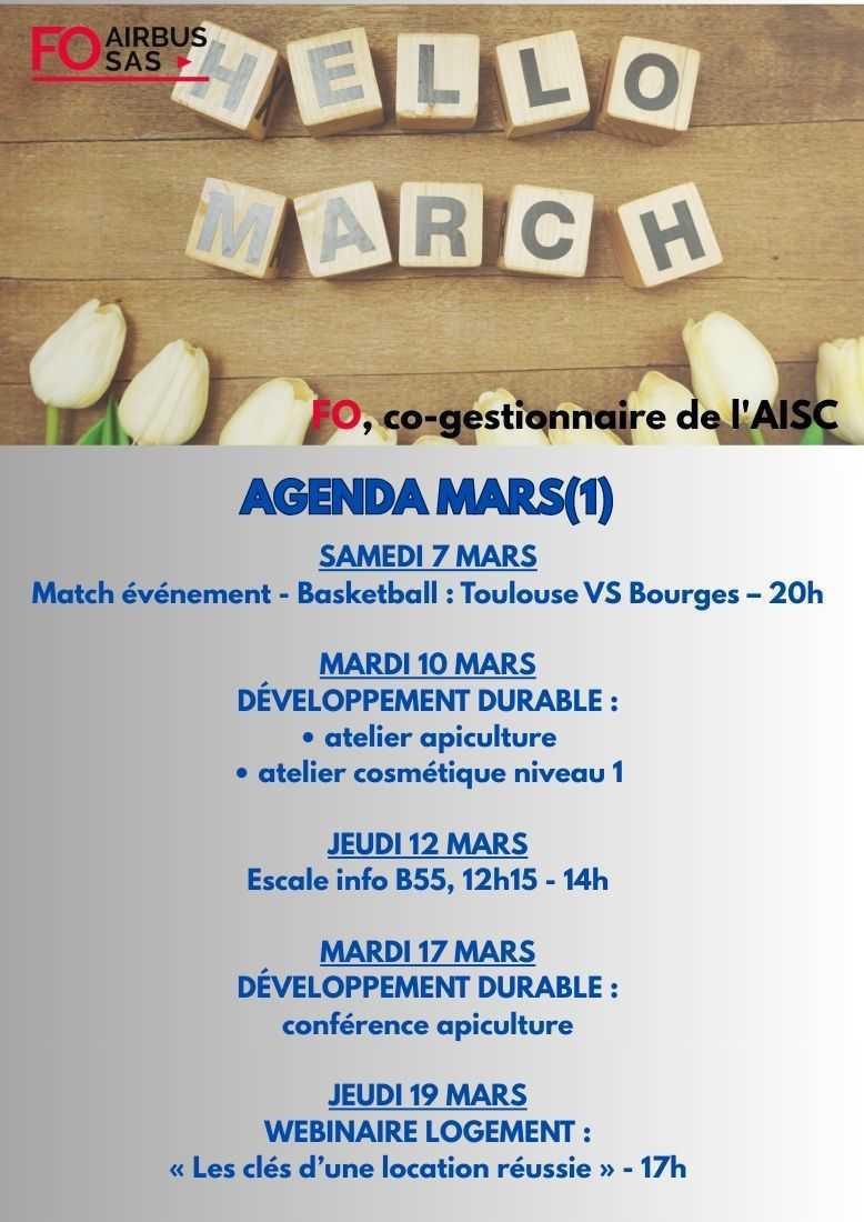 Hebdo « inFO AISC/AISA » – Semaine 10, mars 2026.