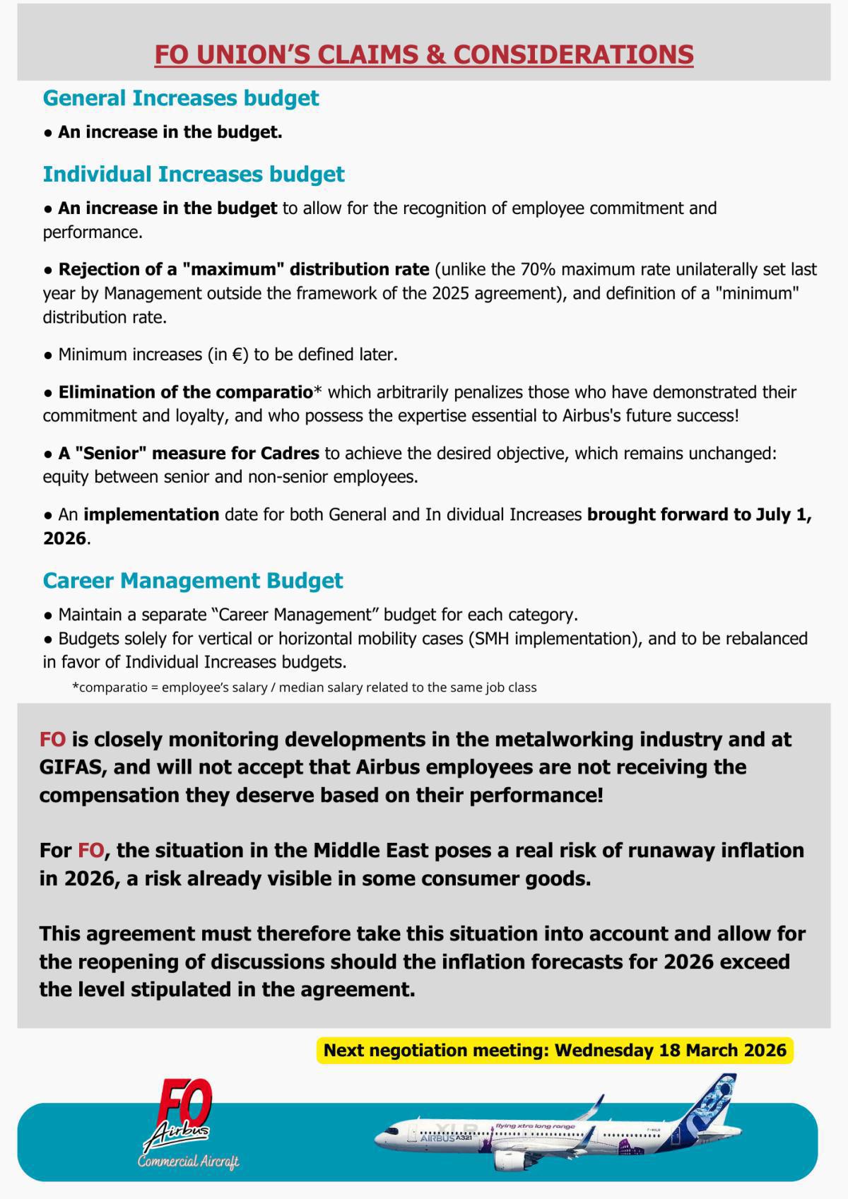 Airbus Aircraft salary negotiations: 1st meeting