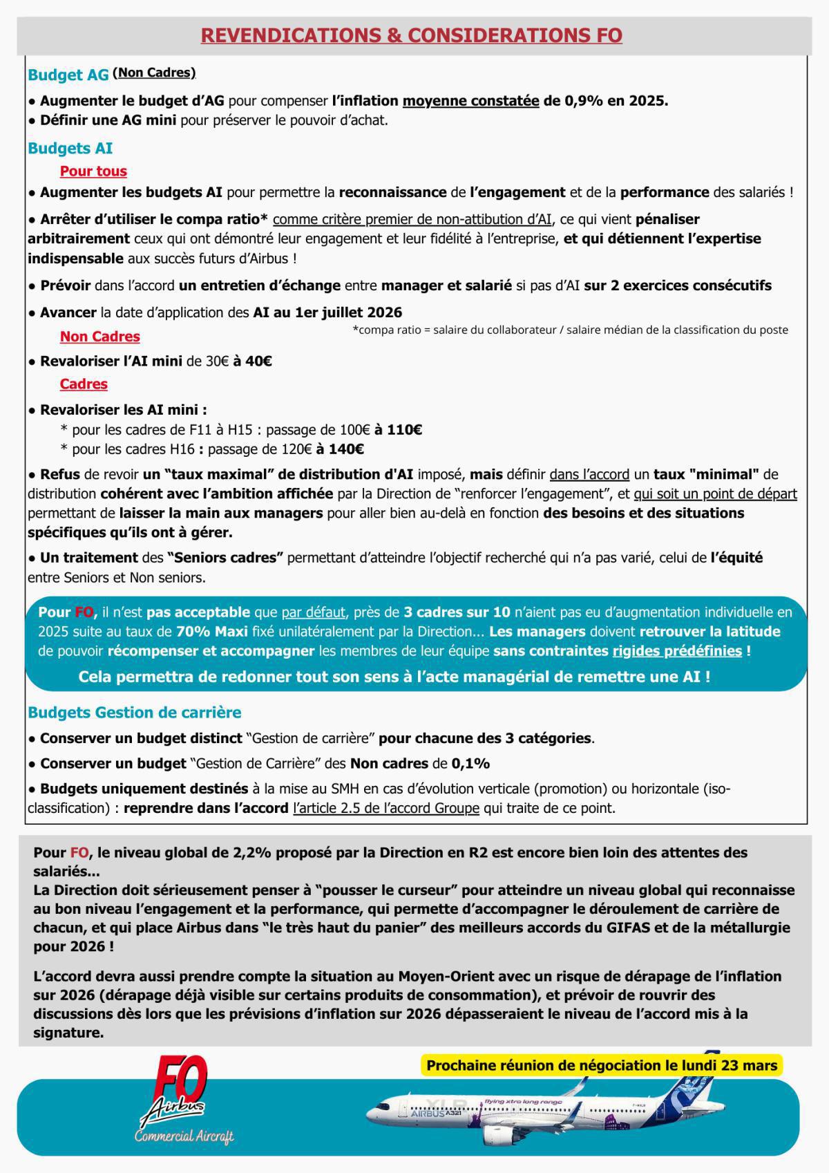 Négos salariales Airbus Avions : 2è réunion