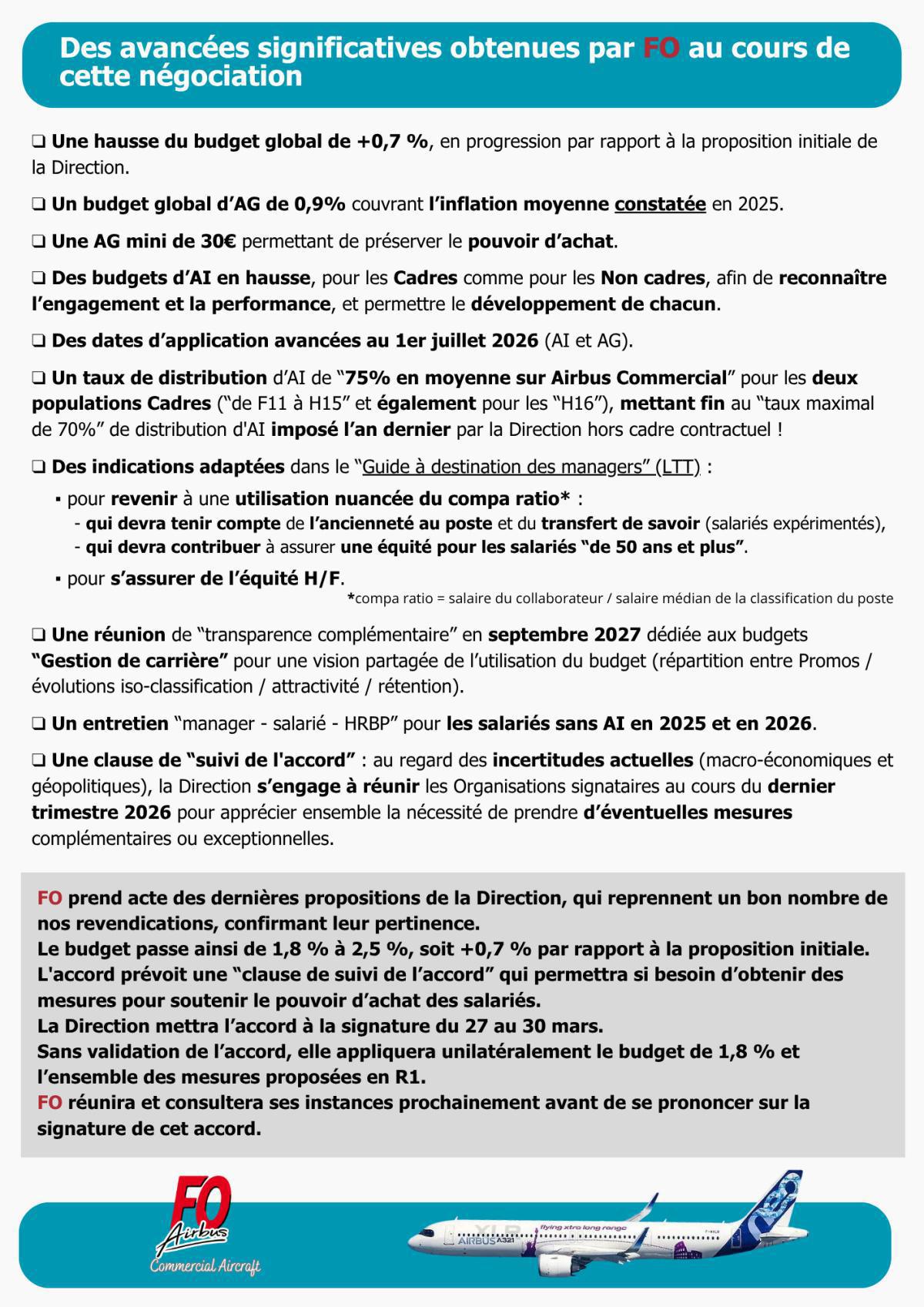 Négos salariales Airbus Avions : dernières propositions