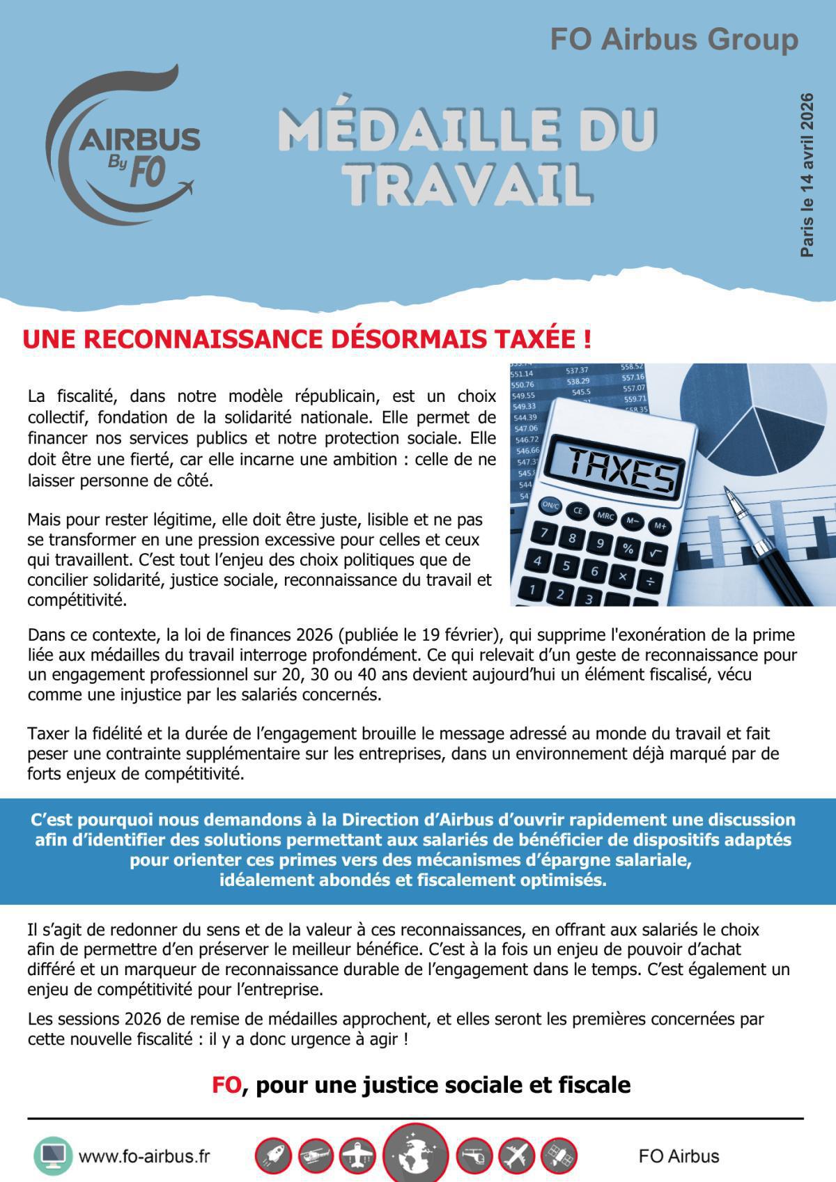 Médaille du travail : une reconnaissance désormais taxée !