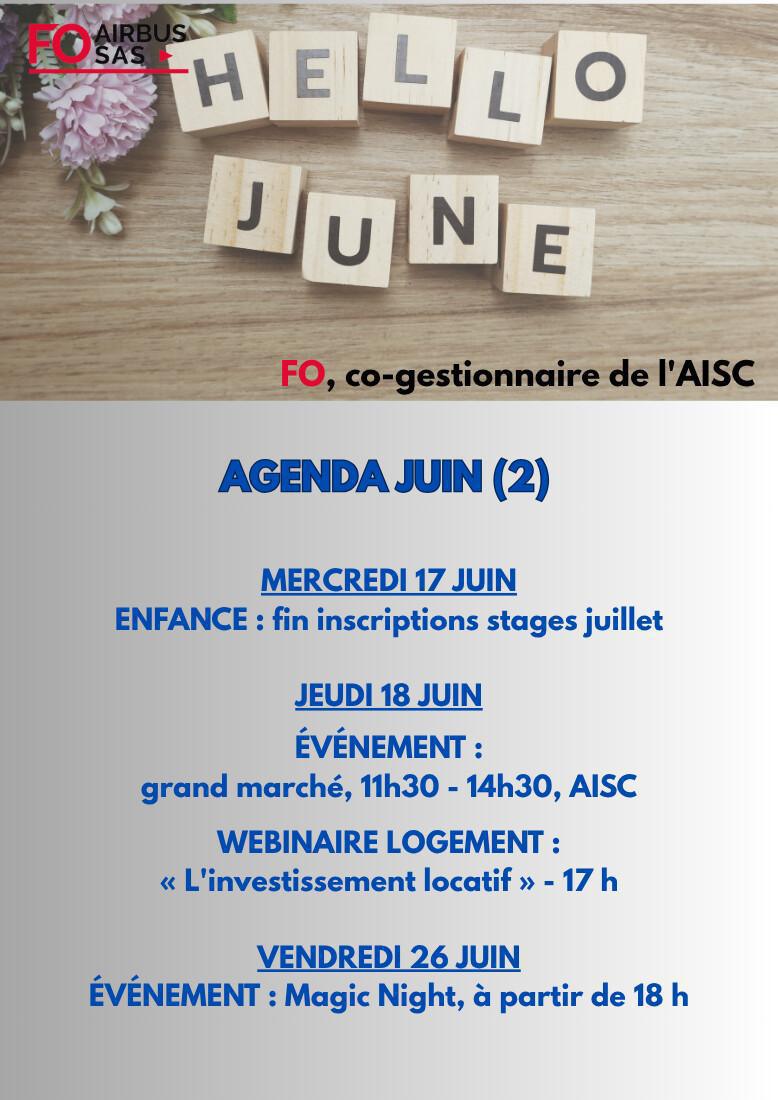 Hebdo « inFO AISC/AISA » – Semaine 23, juin 2026.