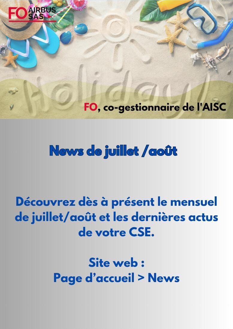 Hebdo « inFO AISC/AISA » – Semaine 27, juillet/août 2026.