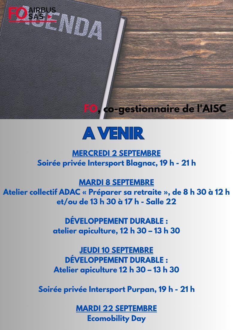 Hebdo « inFO AISC/AISA » – Semaine 27, juillet/août 2026.