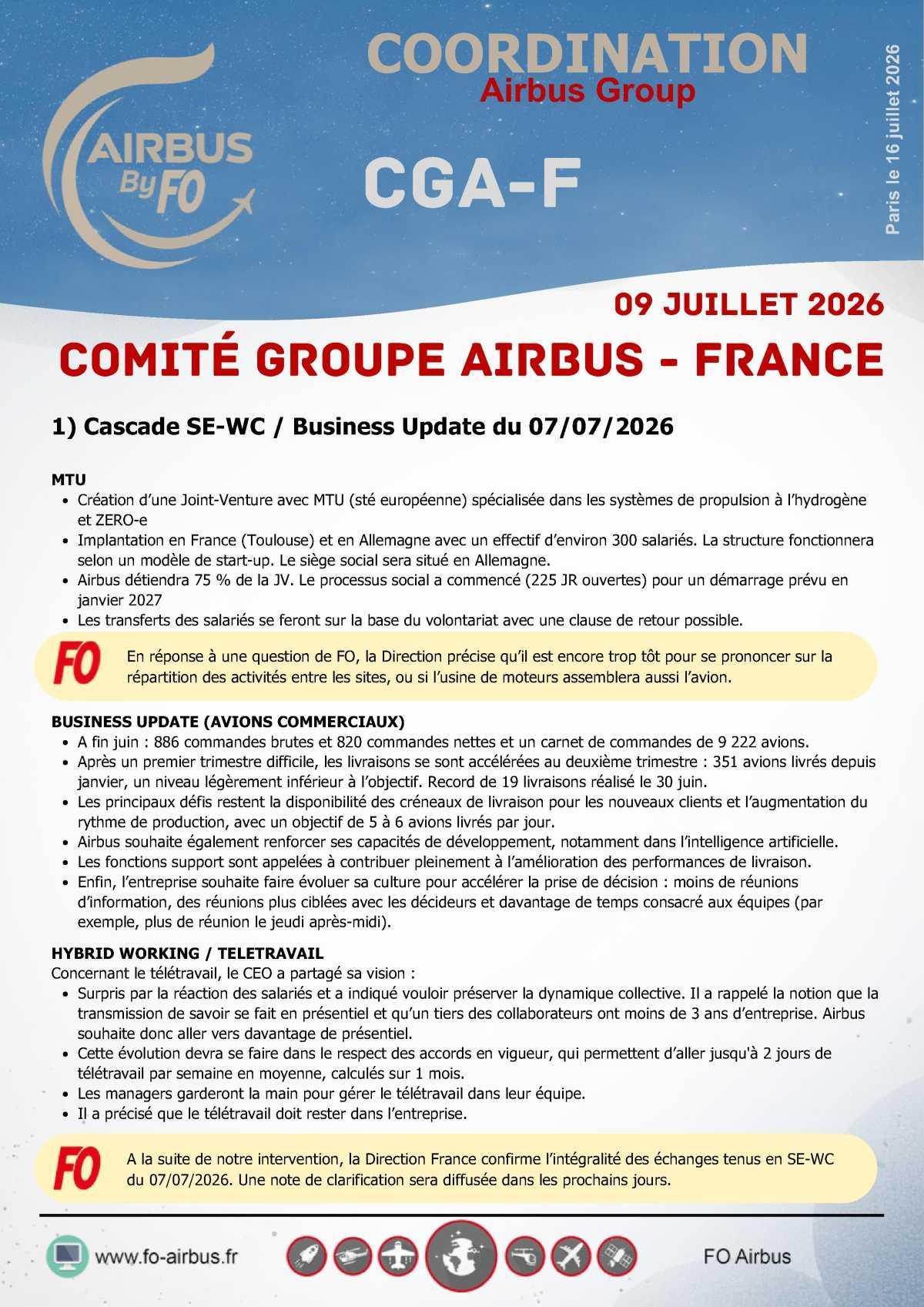 CGAF du 09/07/26 (Comité Groupe Airbus en France)
