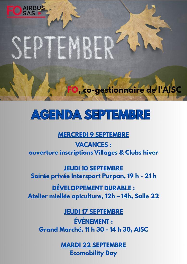 Hebdo « inFO AISC/AISA » – Semaine 36, septembre 2026.
