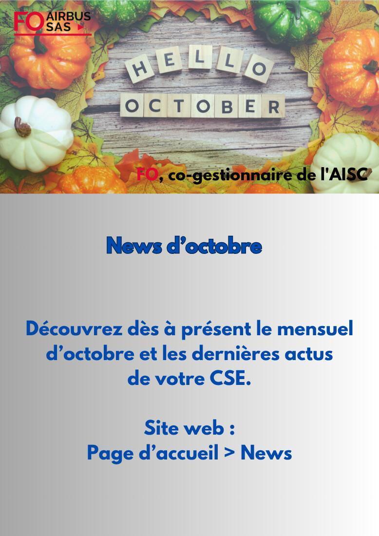 Hebdo « inFO AISC/AISA » – Semaine 40, octobre 2026.