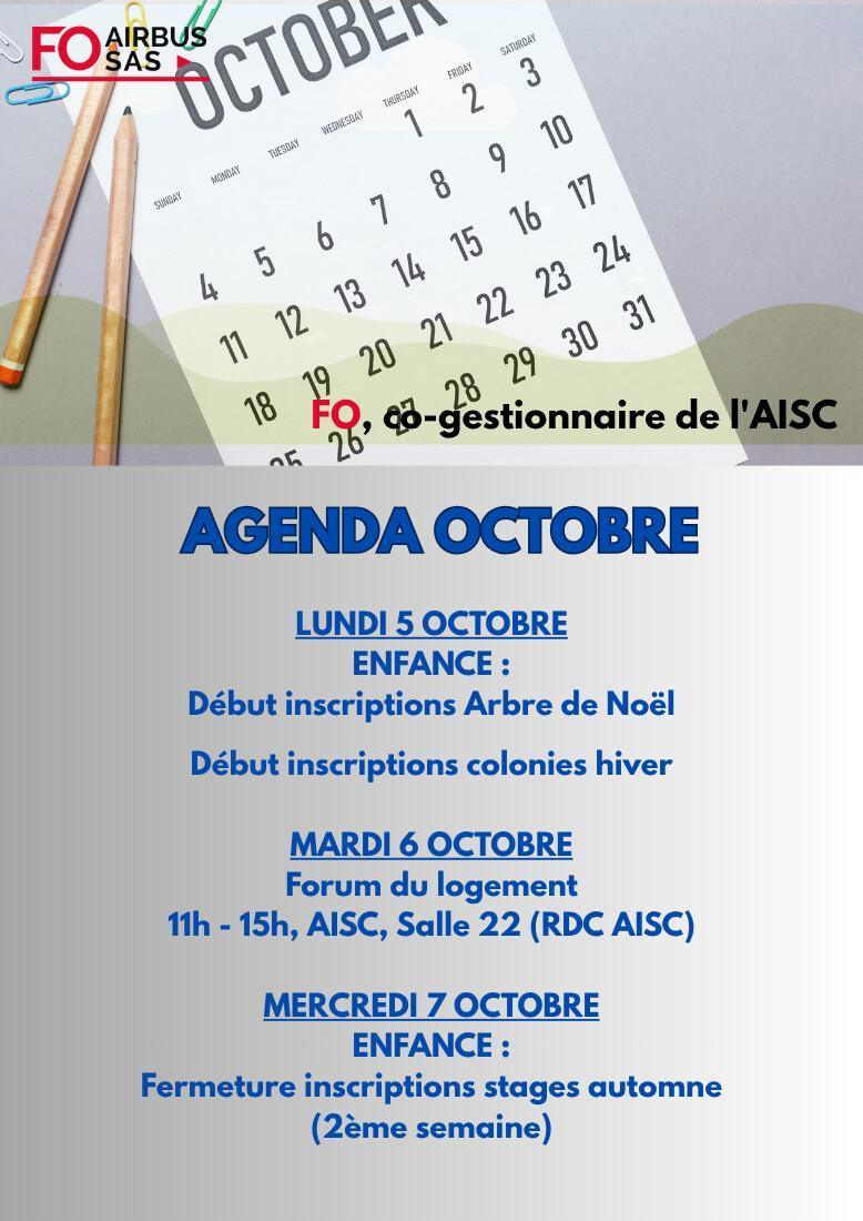 Hebdo « inFO AISC/AISA » – Semaine 40, octobre 2026.