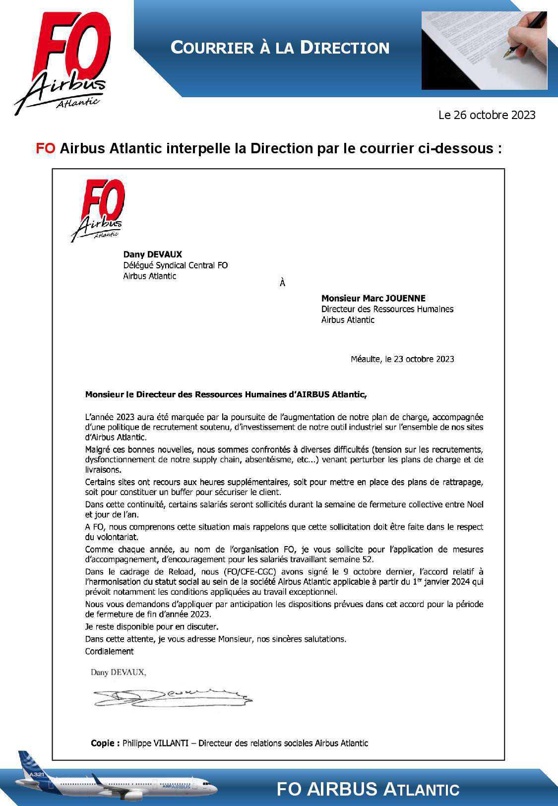 Courrier direction S52