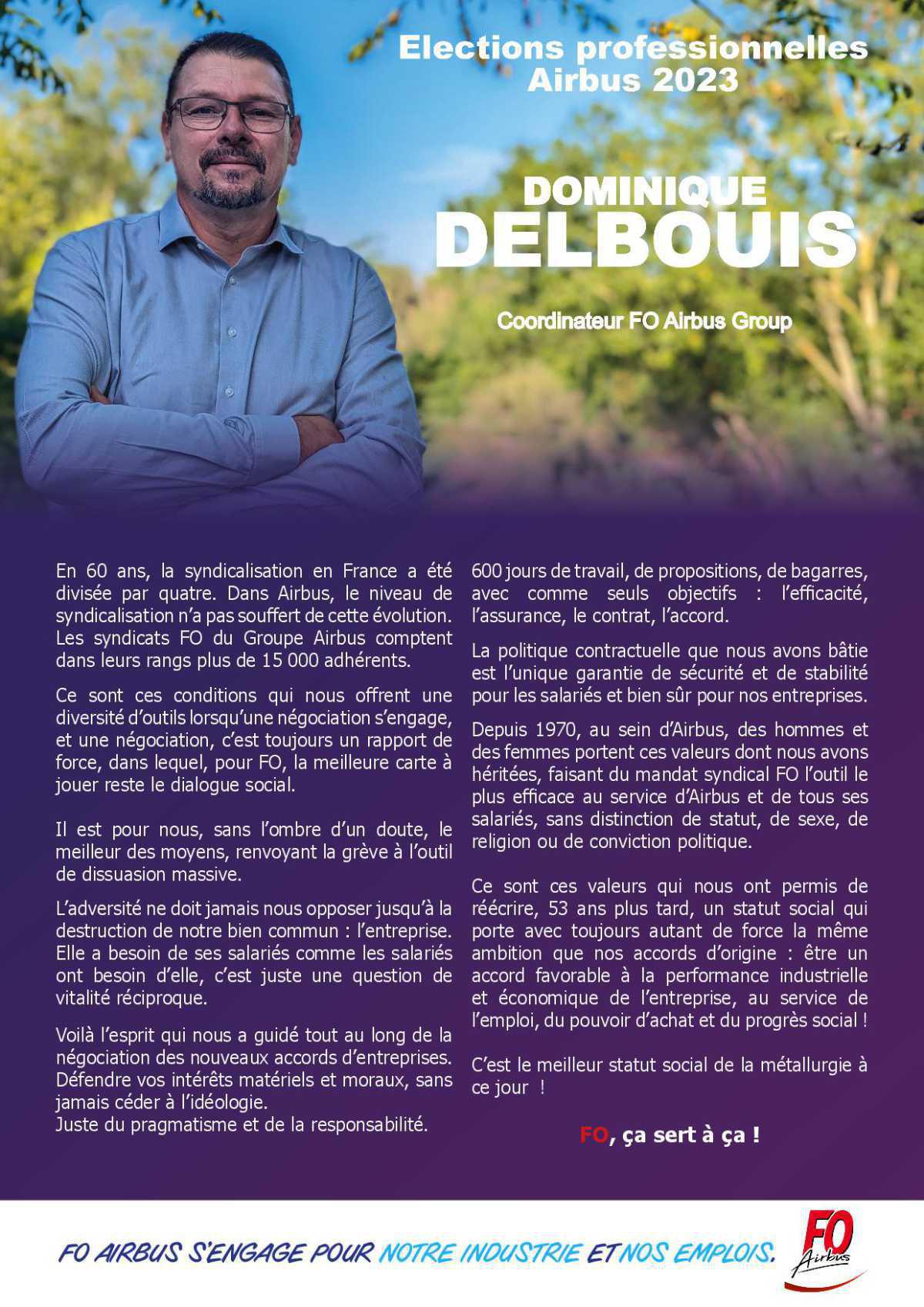  Dominique DELBOUIS coordinateur FO et liens Dany DEVAUX DSC FO Airbus Atlantic