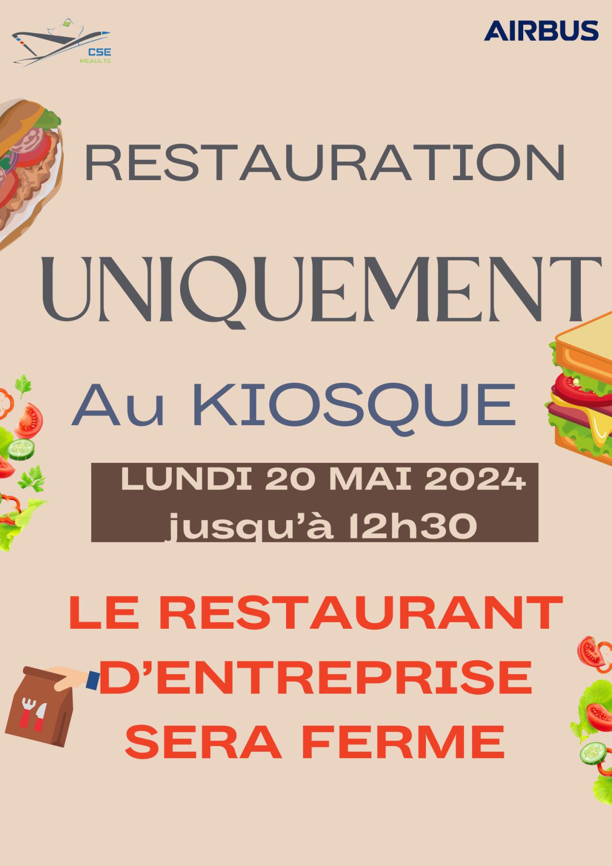 Restauration lundi de pentecôte