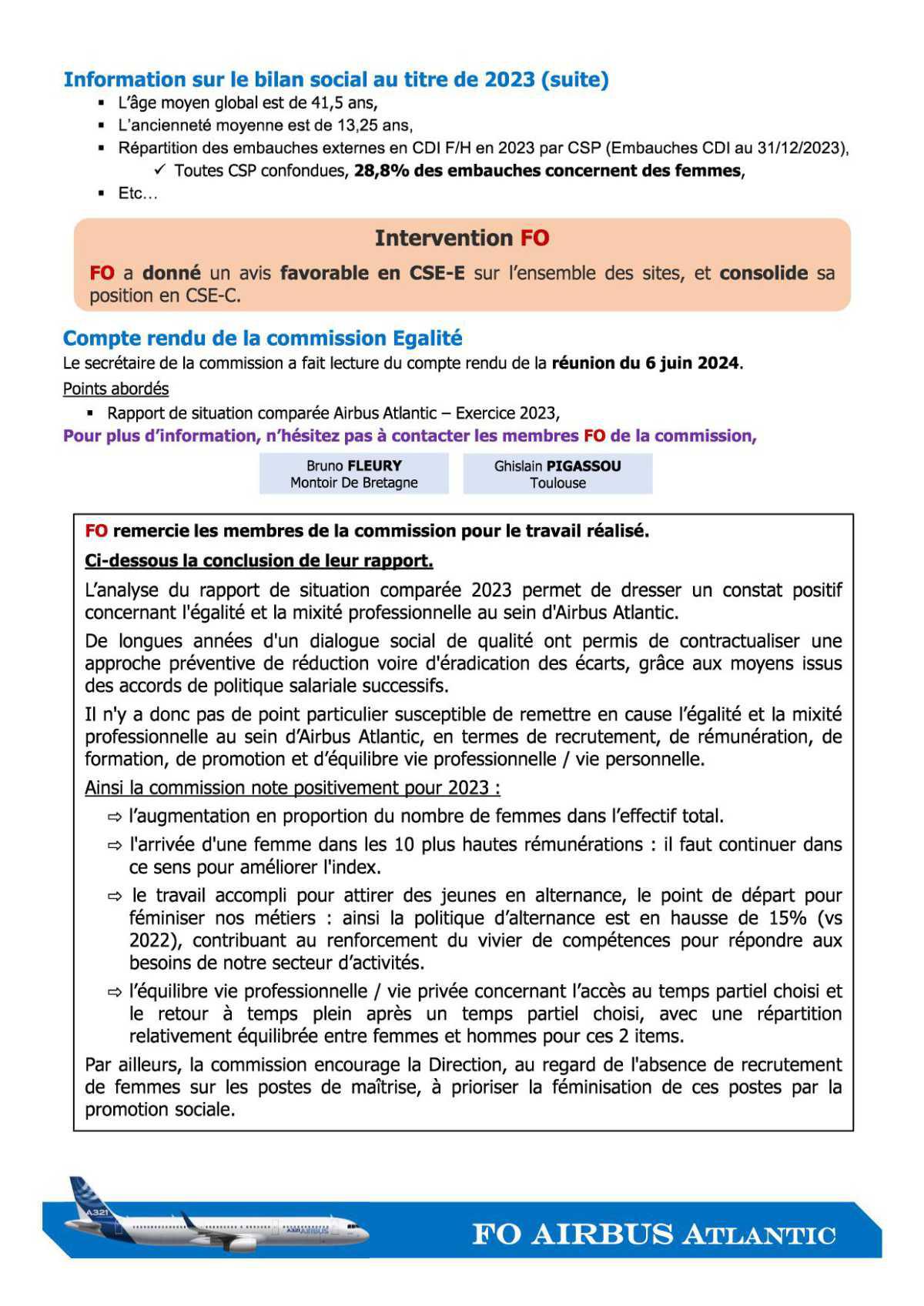 Compte rendu succinct du CSE-C du 14 juin 2024