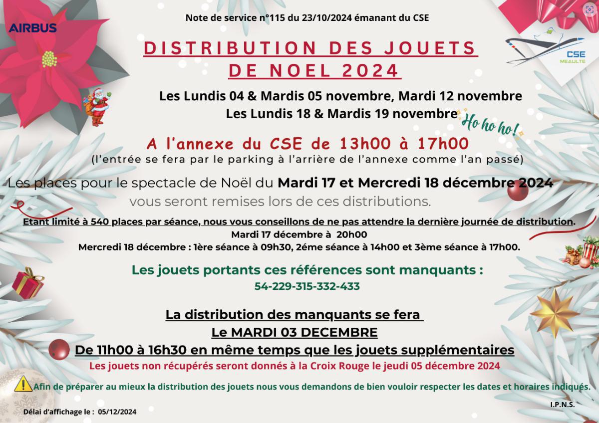 Distribution des jouets de Noël 2024