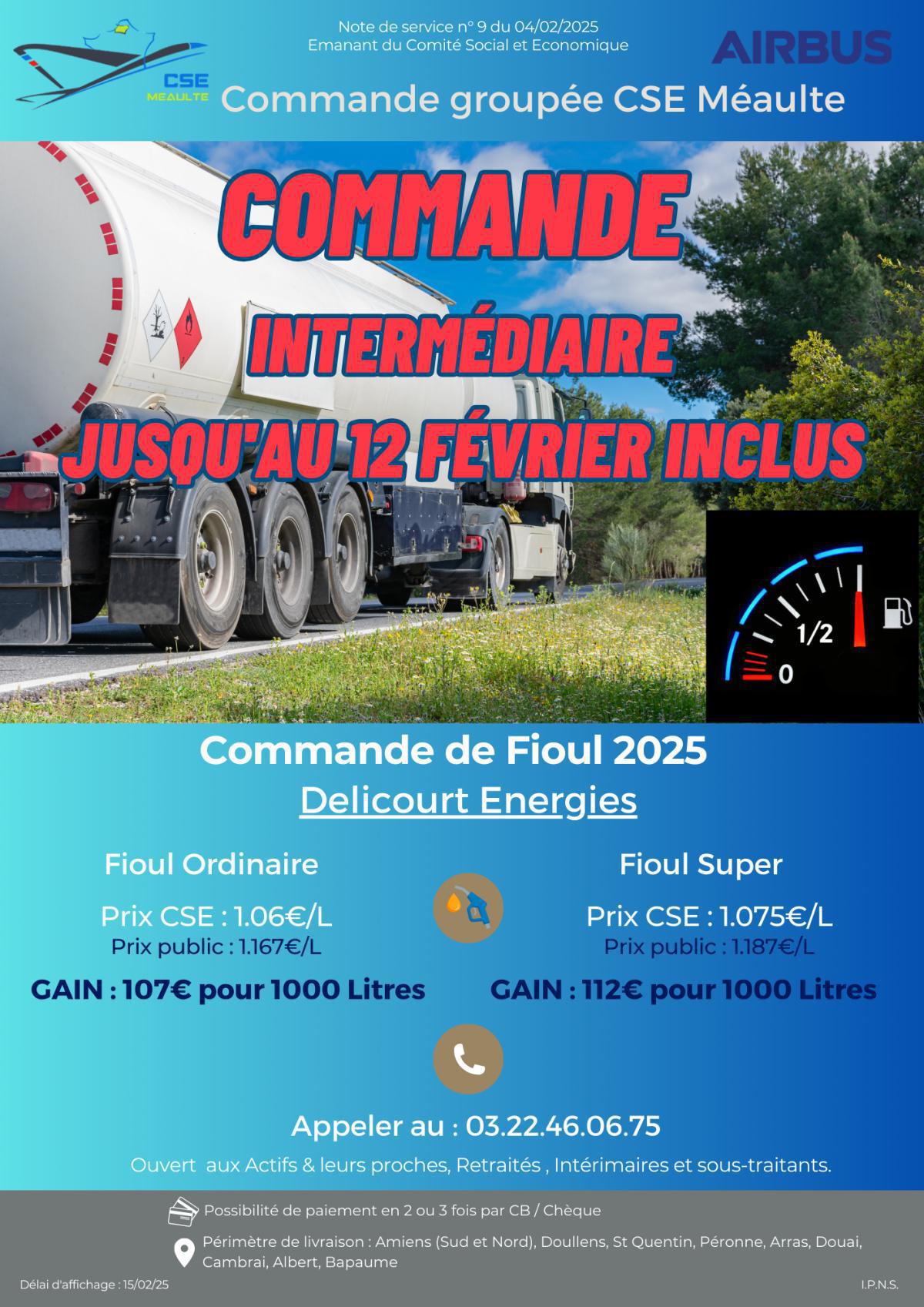 Commande intermédiaire Fioul 