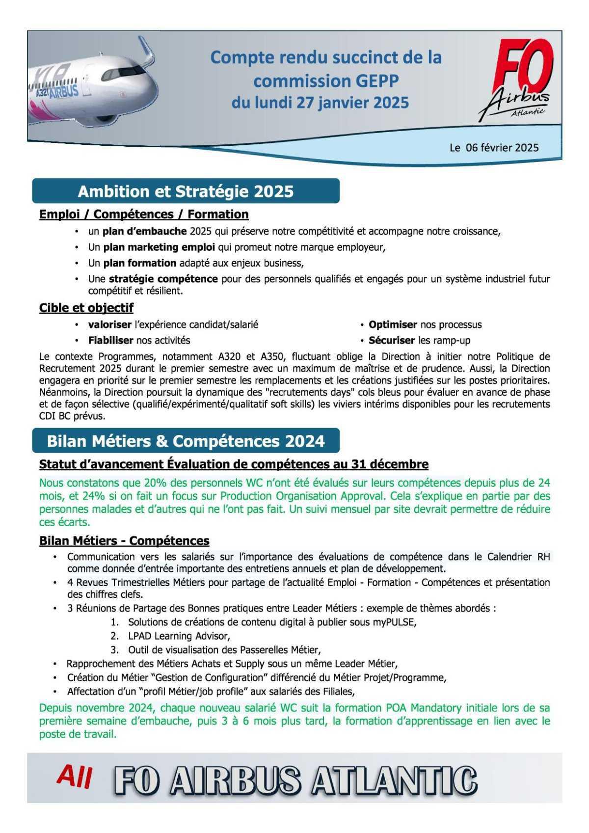 Compte rendu succinct du CSE-C du lundi 27 janvier 2025