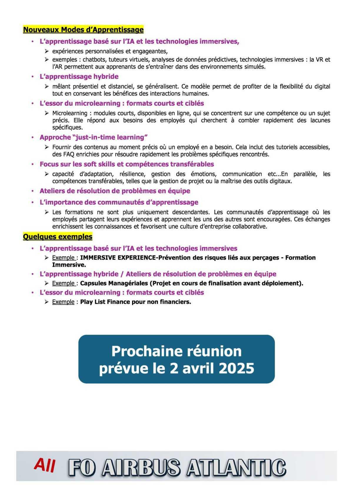 Compte rendu succinct du CSE-C du lundi 27 janvier 2025