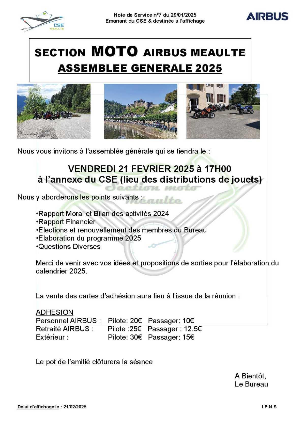 Assemblée Générale "Section MOTO"